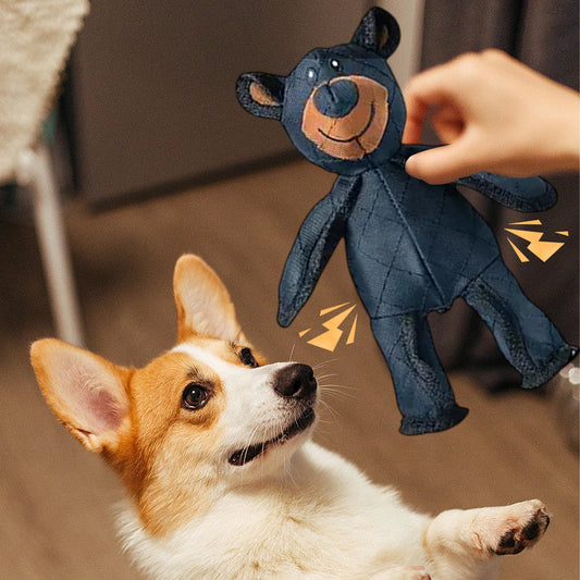 Unbreakable Squeaky Plush Bear Toy for Dogs